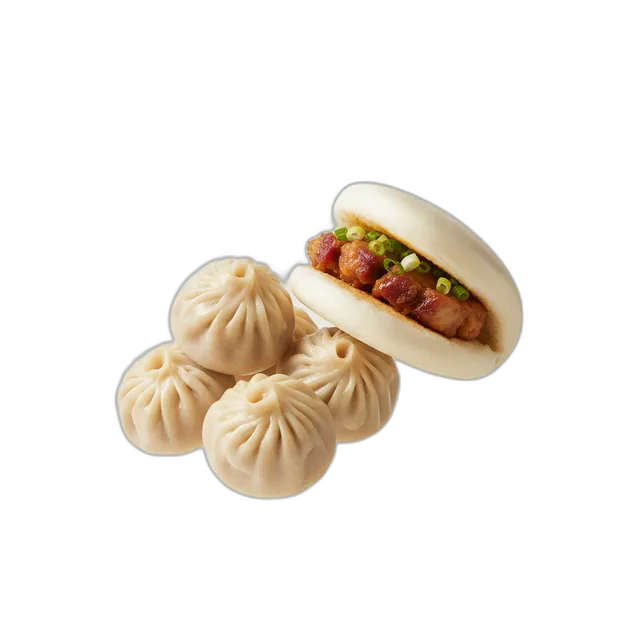 Dim Sum Xiao Long Bao und Bao Bun mit Fleisch