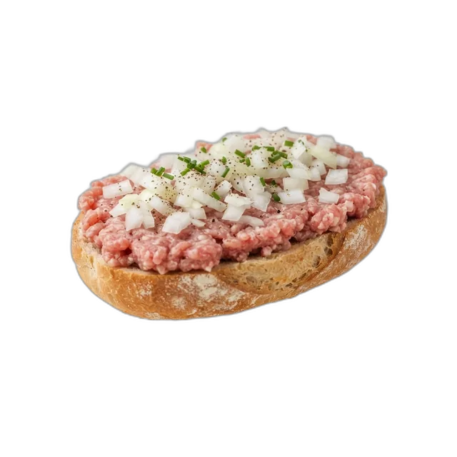 Mettbrötchen mit Zwiebeln