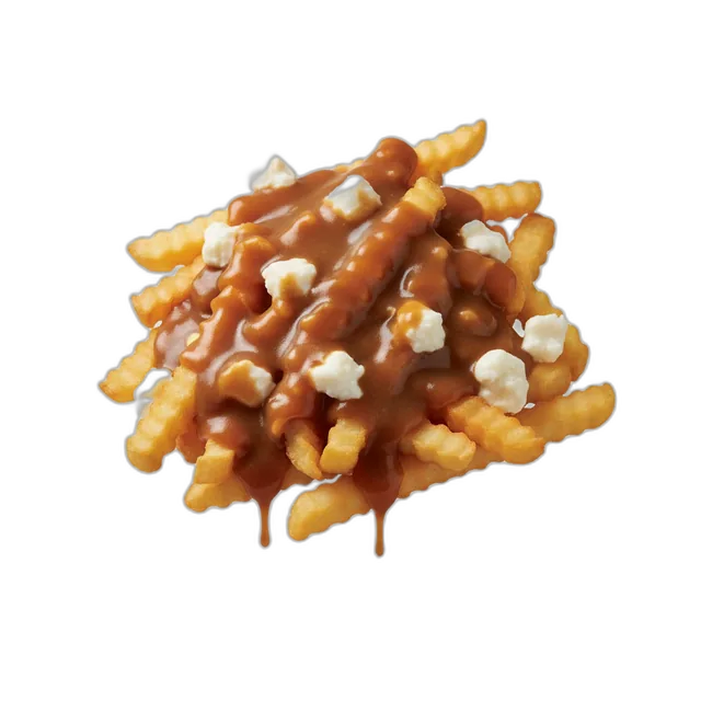 Poutine (Pommes mit Bratensauce und Käsebruch)