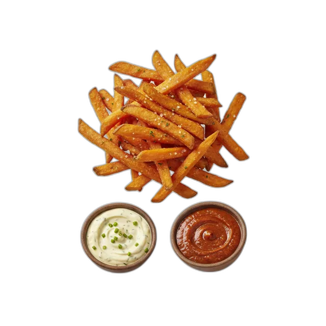 Süßkartoffelpommes mit Dips