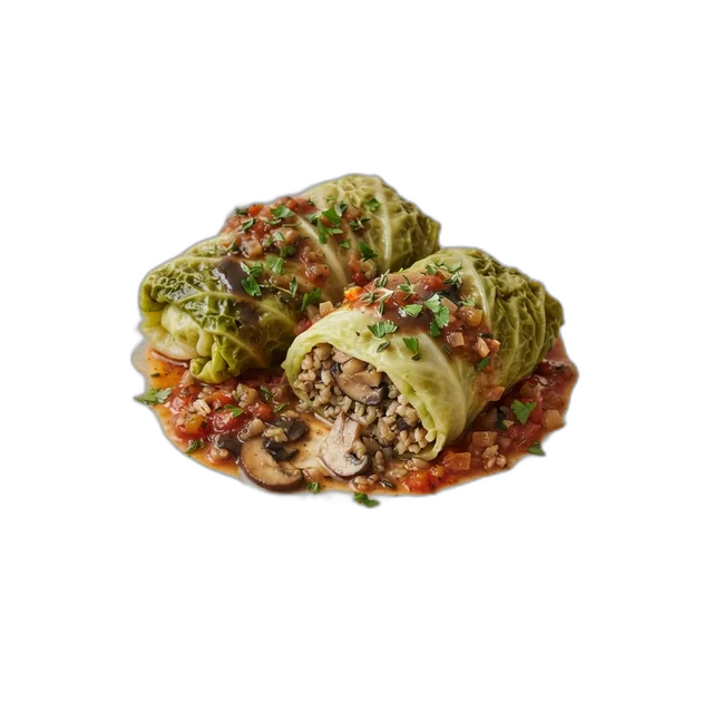 Vegetarische Kohlrouladen mit Pilzfüllung
